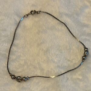 😉Bundle Days😉 Women’s Dainty Silver Toned Bracelet Anklet Round and Heart Beads